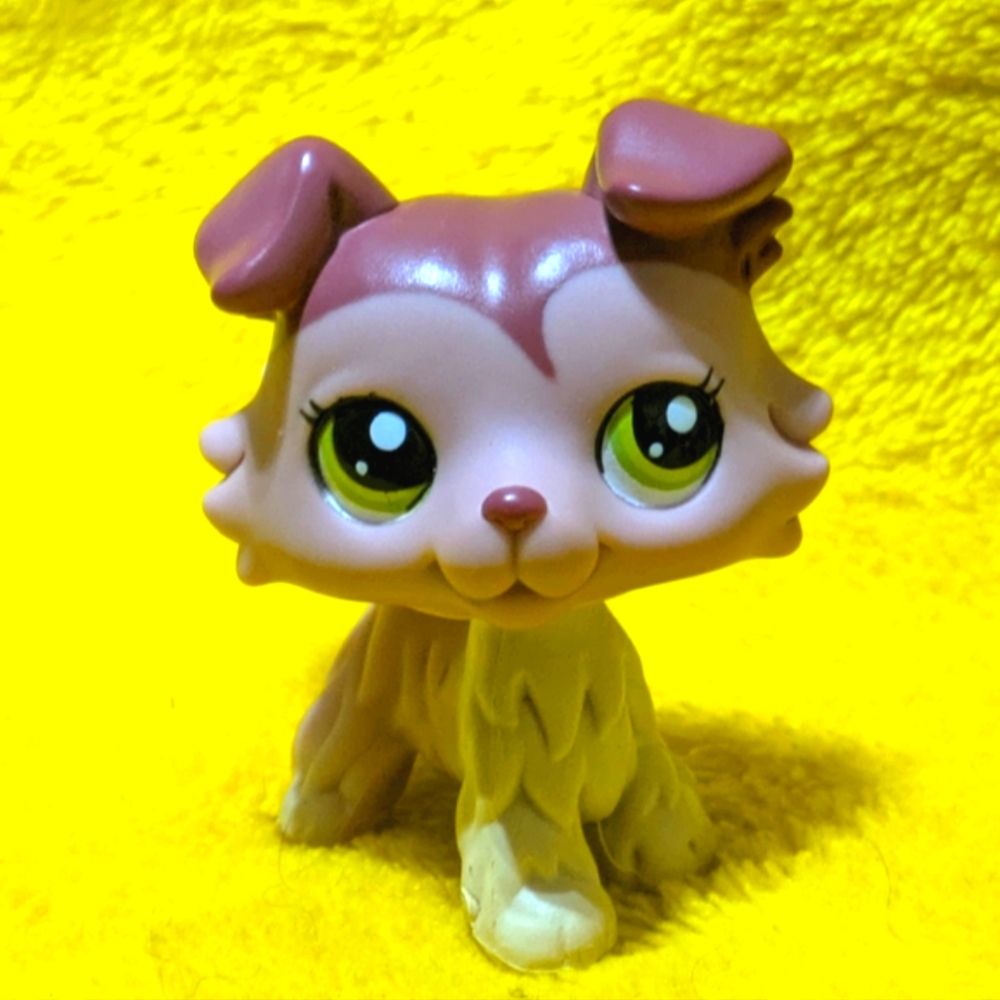 Pink Purple COLLIE Green Eyes RARE  LPS #1723 | Authentic Littlest Pet Shop | VG